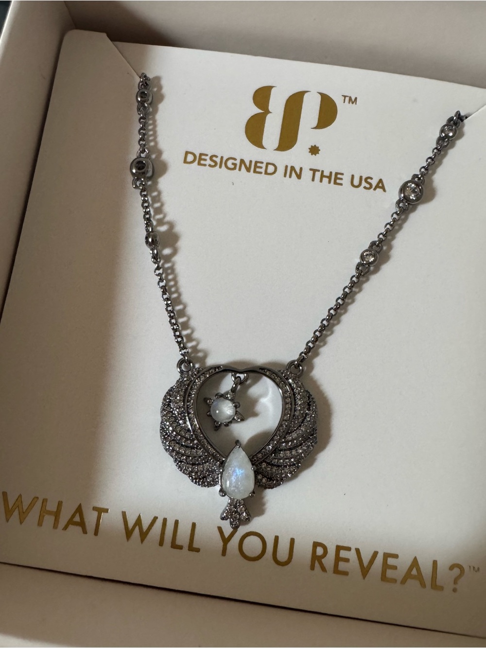 BP Halo Soft Farewell Genuine Moonstone Hematite Plating